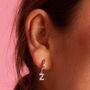 Crystal Initial Earrings, thumbnail 5 of 5