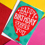 Red Balloon Happy Birthday Card, thumbnail 1 of 4