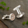 Oval Rutilated Quartz Cufflink In Sterling Silver, thumbnail 2 of 3