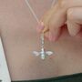 Sterling Silver Bee Charm Necklace, thumbnail 1 of 9