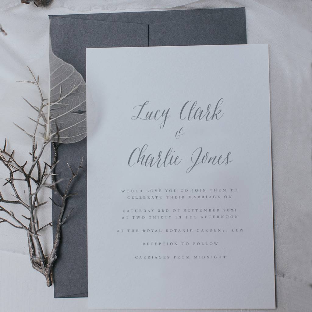 Fantasy Grey Wedding Invitation Set Fantasy Grey Wedding Invitation Set