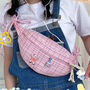 Pink Tartan Ruched Crossbody Bag, thumbnail 1 of 7