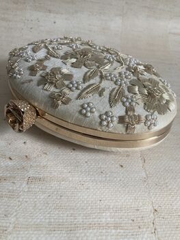 Gold Oval Handcrafted Clutch Bag, 8 of 10
