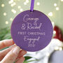 First Christmas Engaged Wooden Tree Decoration, thumbnail 5 of 9
