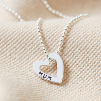 Personalised Mini Sterling Family Names Heart Necklace, 6 of 9