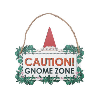 Gnome Zone Garden Hanging Sign | ‘Caution Gnome Zone’, 2 of 3