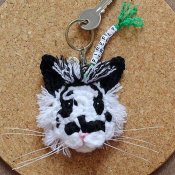 Personalised Crochet Rabbit Guinea Pig Hamster Keyring, 3 of 11