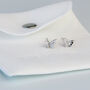 Sterling Silver Sparkly Wing Butterfly Stud Earrings, thumbnail 3 of 4