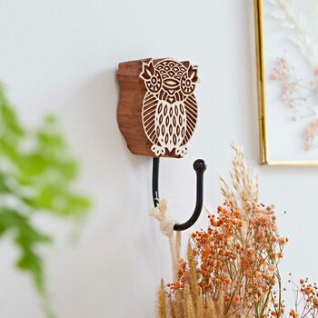 Carved Wooden Wall Hook, 5 of 9
