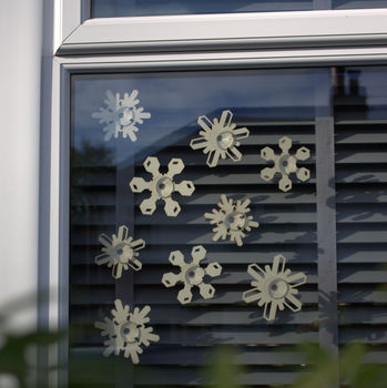 Set Of Wooden Snowflakes Window Decorations, 3 of 7