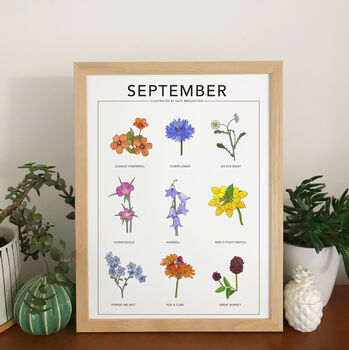 Birthday Month Print, Plant And Wildflower Wall Art, 11 of 11