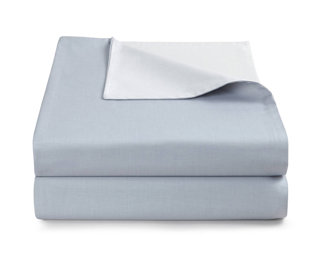 Plain Jacquard Blue Grey Reversible Duvet Cover By Harriet Hare