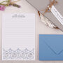 A5 Personalised Letter Writing Paper Blue Rabbit Design, thumbnail 3 of 4