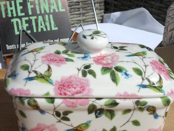 Lidded Butterdish In Exotic Bird Of Paradise Design, 11 of 12