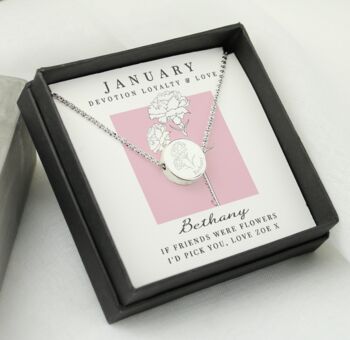 Personalised Birth Flower Necklace And Box, 4 of 7
