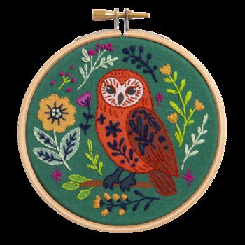 Folk Owl Mini Embroidery Kit, 2 of 3