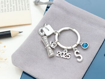 Personalised 2025 Graduation Keyring, Graduation Cap, 7 of 10