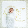 Personalised Baby Milestone Botanical Christmas Blanket, thumbnail 1 of 4