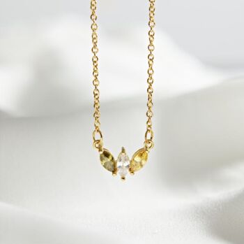 Custom Metal Birthstone Teardrop Necklace, 8 of 11