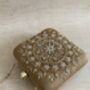 Gold Raw Silk Mandala Design Square Clutch Bag, thumbnail 9 of 10