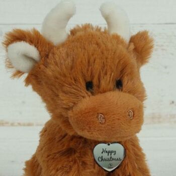Jomanda Ec Happy Christmas Mini Highland Cow Brown, Gift Boxed, 6 of 6
