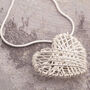 Sterling Silver Interwoven Heart Necklace, thumbnail 4 of 5