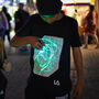 Childrens Interactive Green Glow T Shirt In Black, thumbnail 1 of 6