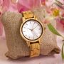 Sorrento Engraved Olive Wood Watch For Women, thumbnail 1 of 7