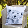 Inky Polar Bear Outdoor Cushion For Garden Furniture, thumbnail 6 of 8