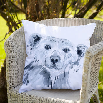 Inky Polar Bear Outdoor Cushion For Garden Furniture, 6 of 8