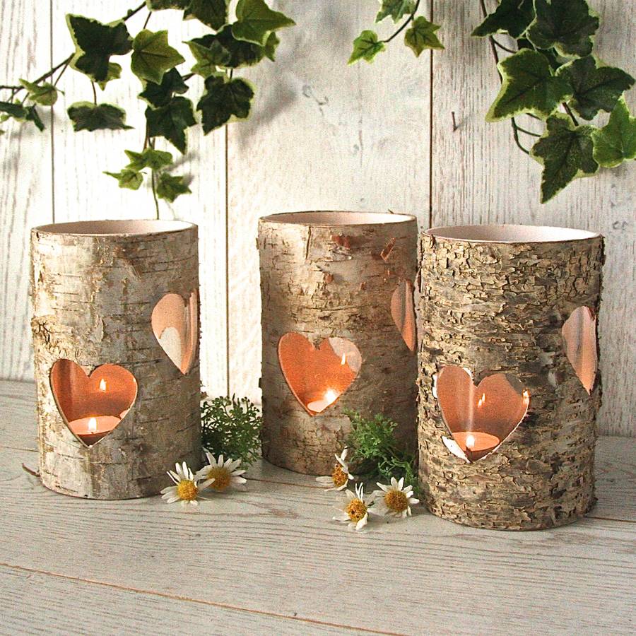 birch bark heart vase two left in stock by london garden trading ...