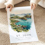 St Johns Virgin Islands Travel Poster, thumbnail 4 of 7