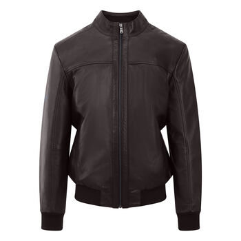 Men's Luxury Sheepskin Leather Bomber Jacket, 4 of 11