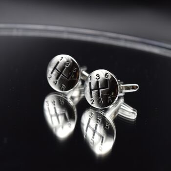 Gear Shift Cufflinks Silver Driving Enthusiast Gift For Him, 5 of 6