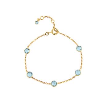 Antibes Blue Topaz And Gold Plated Bracelet, 3 of 4