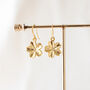 Gold Plated Flower Dangle Earrings, thumbnail 1 of 10