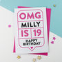 Omg 19th Birthday Card Personalised, thumbnail 2 of 3