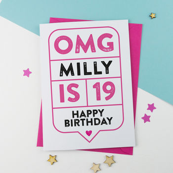 Omg 19th Birthday Card Personalised, 2 of 3