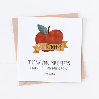No.One Teacher, Thank You Card, 2 of 2