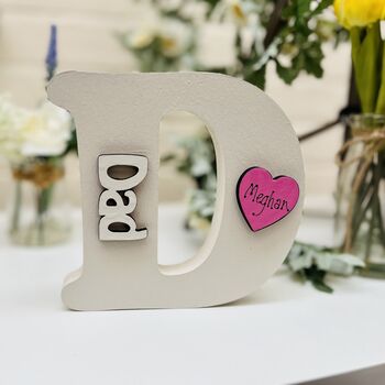 Personalised Dad's Father's Day D Letter Ivory Gift, 6 of 9
