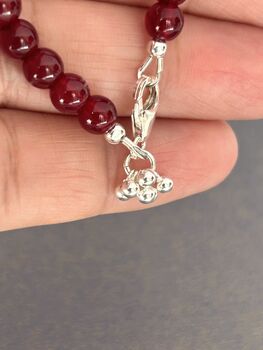 60th Birthday Garnet And Silver Beads Bracelet, 4 of 6