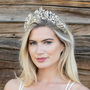 Darcie Gold Plated Crystal And Pearl Floral Tiara, thumbnail 1 of 7