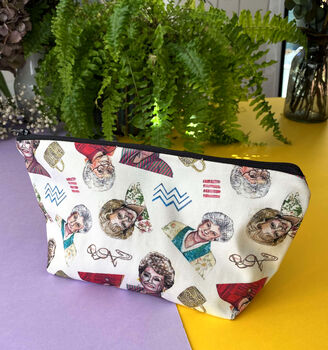 Golden Girls Zip Pouch, 80s Makeup Bag, Retro Pencil Case, 8 of 8