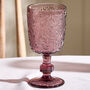 Set Of Four Amethyst Paisley Wine Goblets, thumbnail 3 of 10