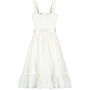 Ava Smock Embroidery Cotton Girls Occasion Dress, White, thumbnail 1 of 2
