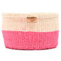Hoji: Hot Pink Colour Block Woven Basket, thumbnail 3 of 9