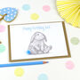 Personalised Rabbit Pompom Birthday Card, thumbnail 2 of 3
