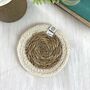 Respiin Set Of Six Seagrass And Jute Coasters Naturals, thumbnail 7 of 10