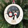 Personalised First Christmas Santa And Rudolf Bauble, thumbnail 5 of 5