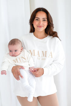 Child's Mini Est Personalised Embroidered Sweatshirt Jumper With Optional Matching Mama, 5 of 12